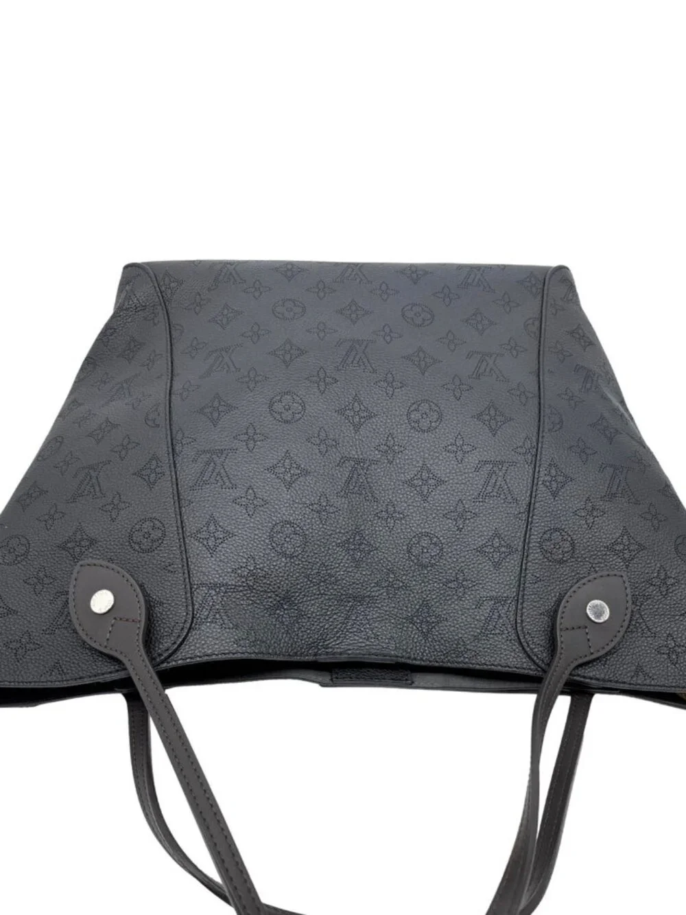 Louis Vuitton Hina MM Mahina Leather Tote Shoulder Bag Black